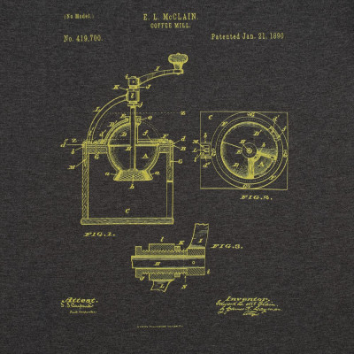 Футболка приталенная Old Patents. Coffee Mill